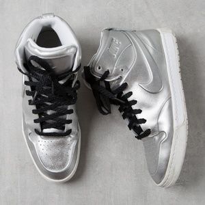 high top silver sneakers